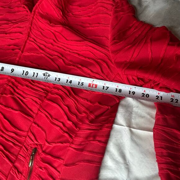 Chico's Jacket Blazer Women Size 1 (Med) Lipstick Red Office Glam Cocktail Party - Picture 7 of 7